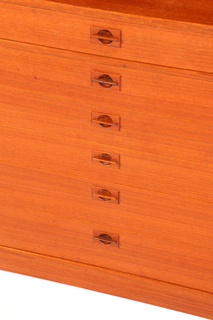 Schlichtes Mid Century Regal Teak Holz Bücherregal Schrank Vintage Kommode Retro Buchablage