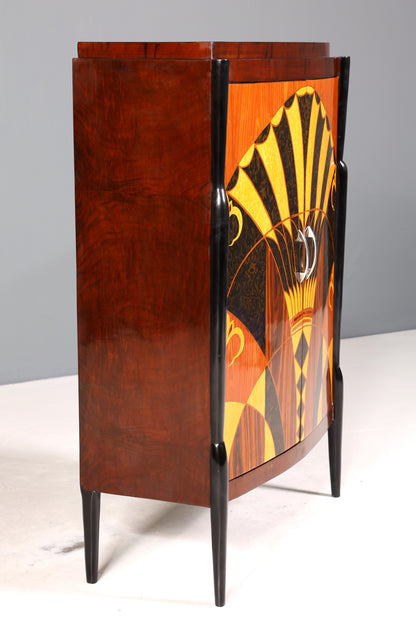 Wunderschönes Art Deco Stil Highboard Schrank Kommode Vertiko Sun Cabinet