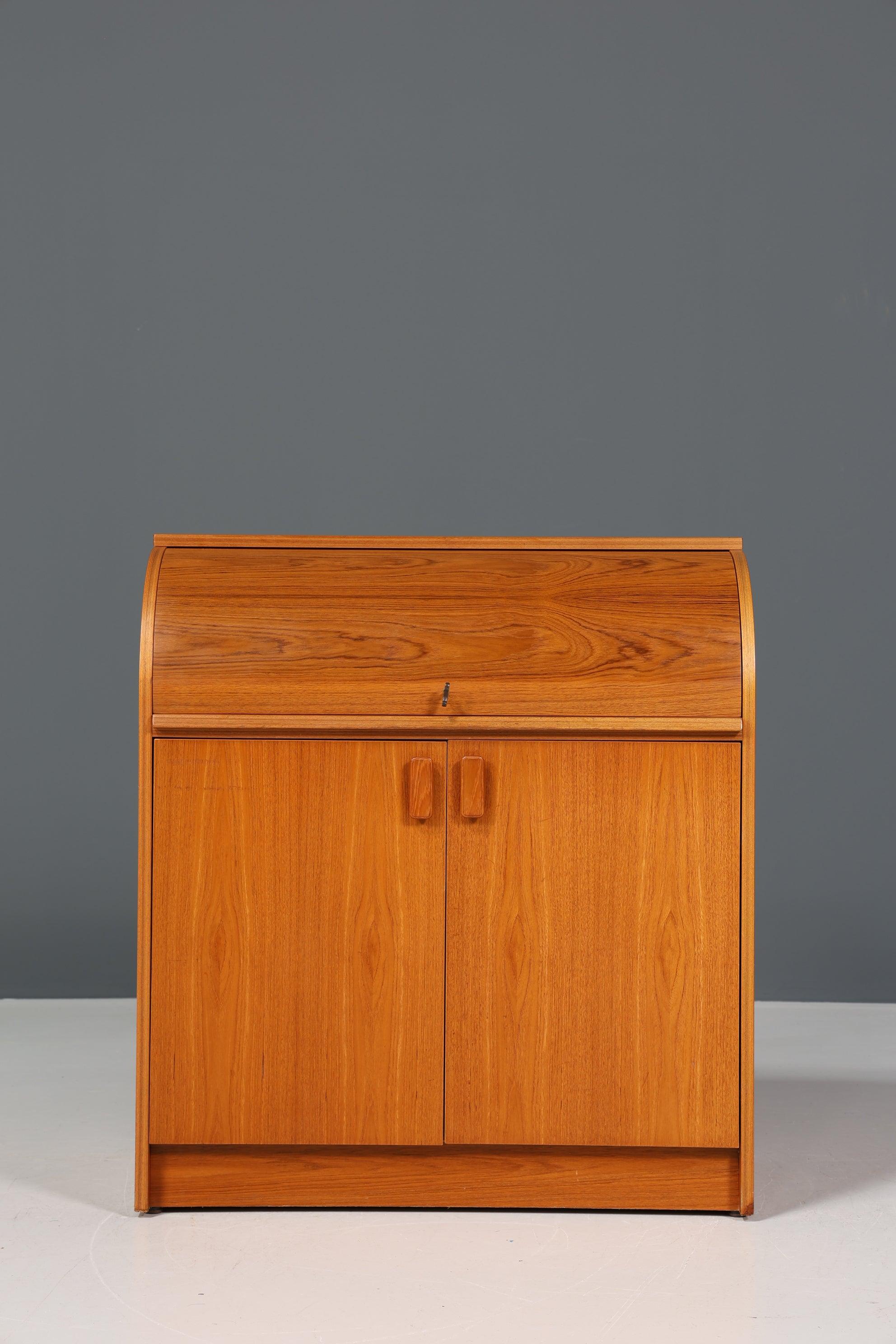 Traumhafter Mid Century Rollladen Sekretär Danish Design Büro Schrank 60er Jahre Schreib Kommode
