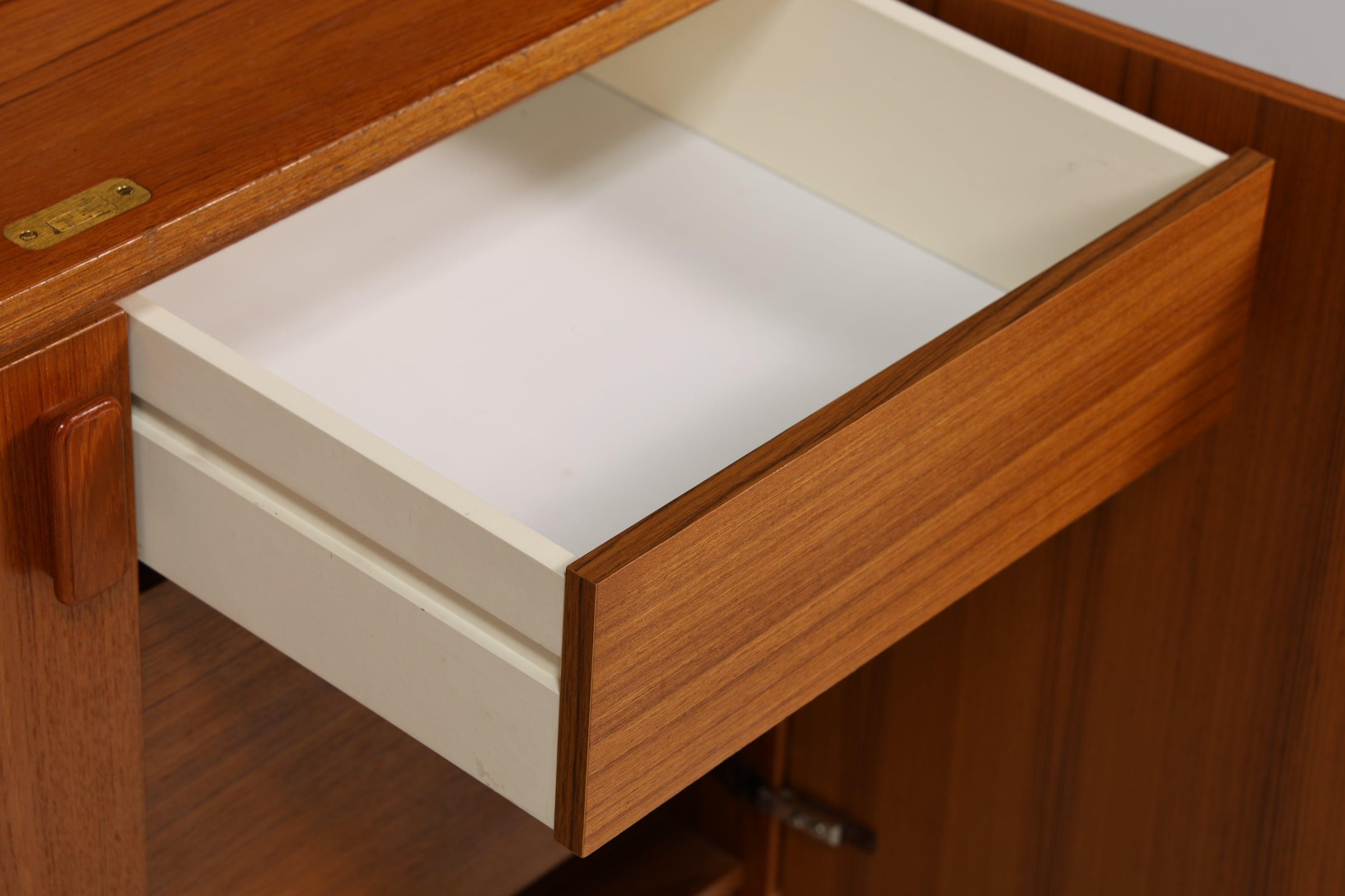 Traumhafter Mid Century Rollladen Sekretär Danish Design Büro Schrank 60er Jahre Schreib Kommode