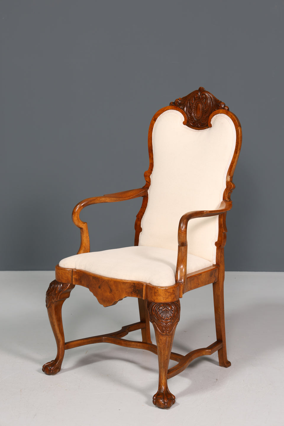 Traumhafter Louis Philippe Armlehnstuhl Antik massiv Holz Sekretär Stuhl Sessel