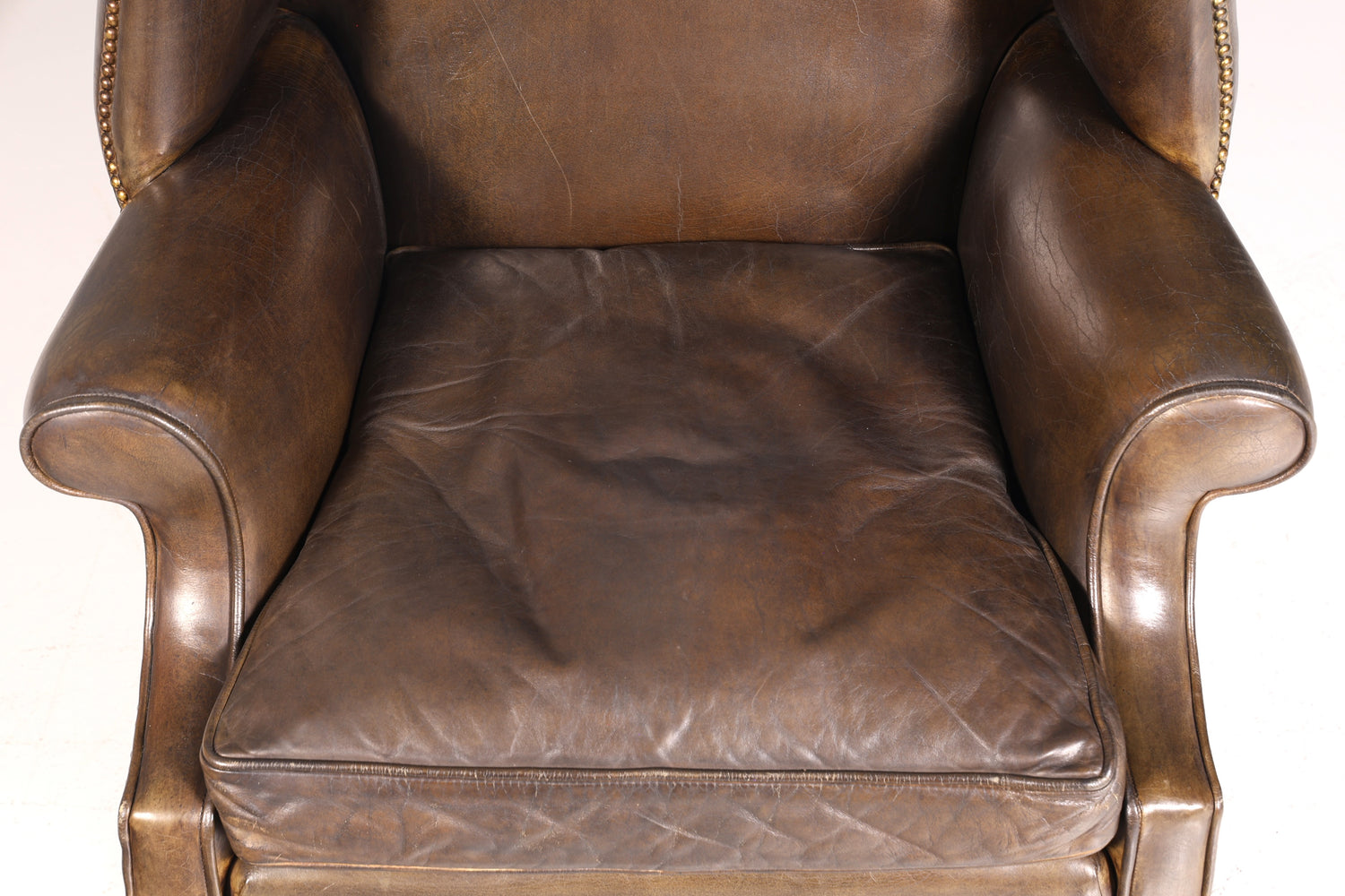 Wunderschöner Englischer Ohrenbacken Sessel braun Englisch Leder Herrensessel UK Armlehnsessel