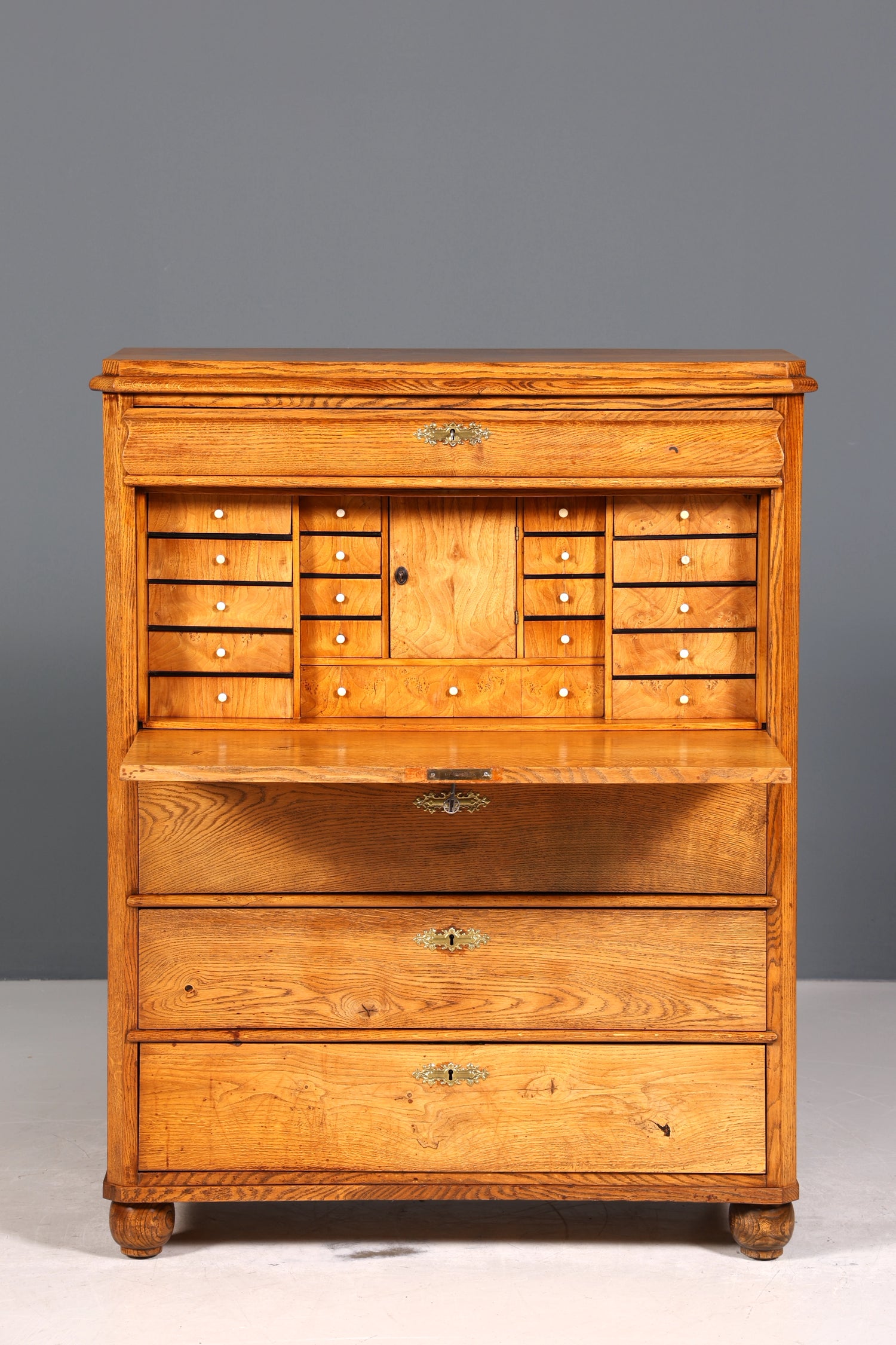 Stilvoller Biedermeier Sekretär Vertiko Louis Philippe Highboard Kommode Schubladenkommode