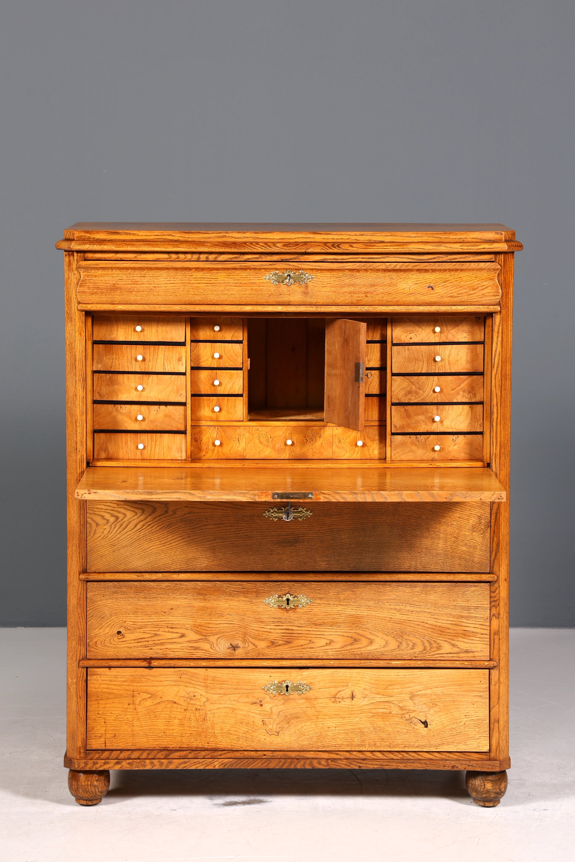 Stilvoller Biedermeier Sekretär Vertiko Louis Philippe Highboard Kommode Schubladenkommode