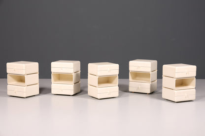 Seltene Mid Century Kommode Space Age Module Nachttisch Design Frankreich Vintage Schubladenkommode 3 von 5