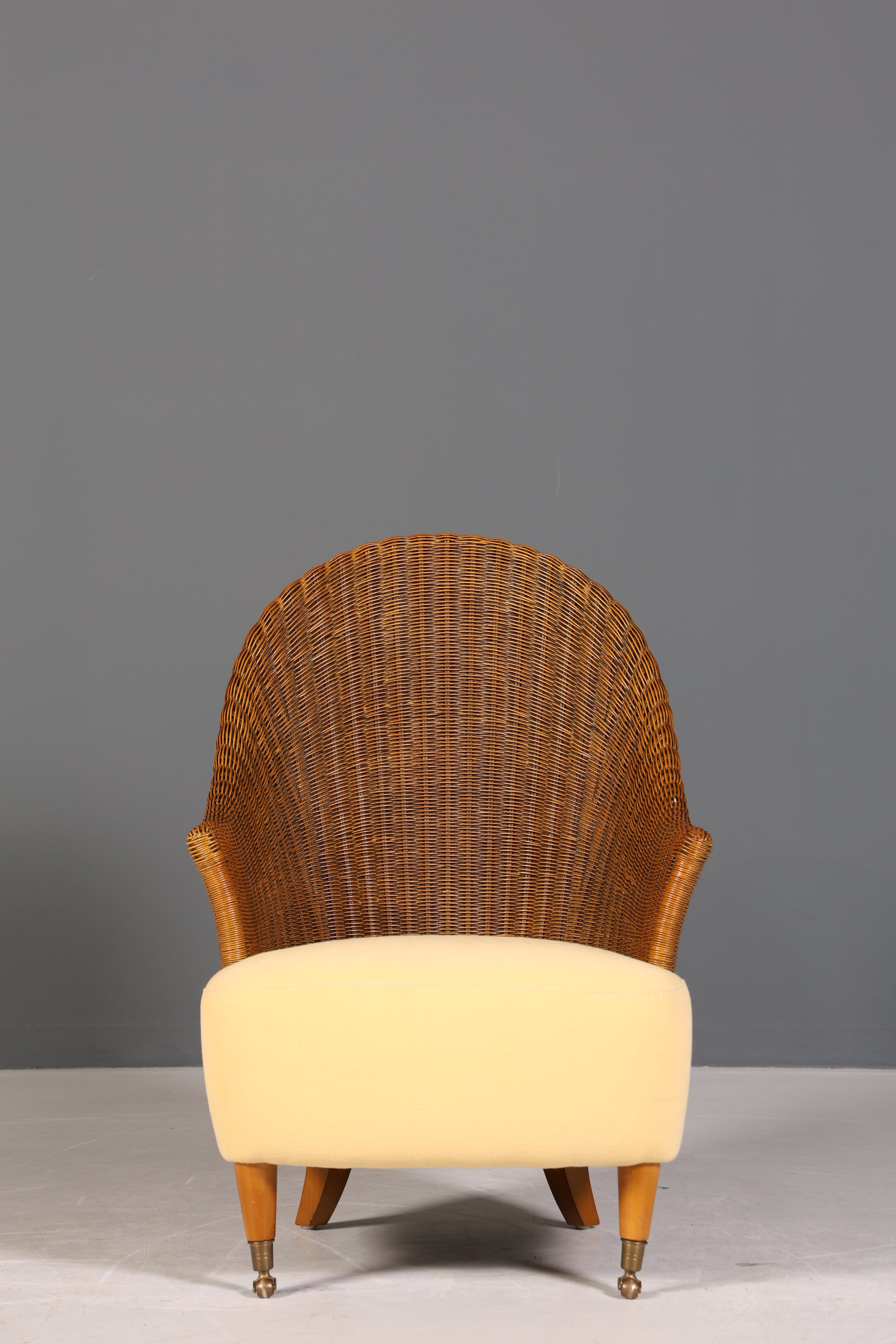 Wunderschöner Sessel im Art Deco Stil um 1940 Armlehnsessel Bauhaus Rattan Lounge Sessel