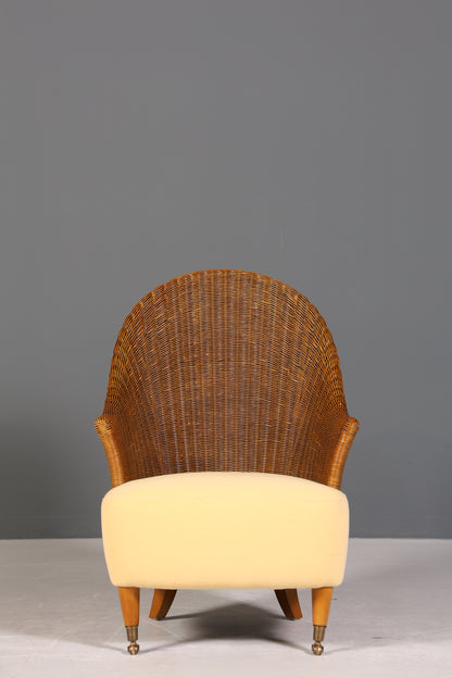 Wunderschöner Sessel im Art Deco Stil um 1940 Armlehnsessel Bauhaus Rattan Lounge Sessel