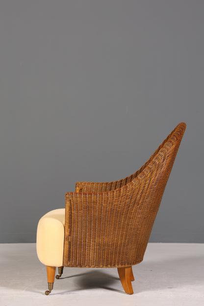 Wunderschöner Sessel im Art Deco Stil um 1940 Armlehnsessel Bauhaus Rattan Lounge Sessel