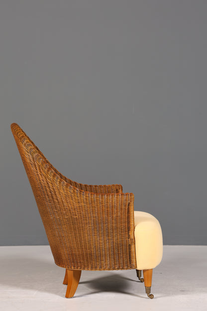 Wunderschöner Sessel im Art Deco Stil um 1940 Armlehnsessel Bauhaus Rattan Lounge Sessel