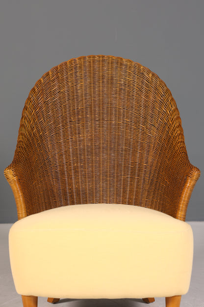 Wunderschöner Sessel im Art Deco Stil um 1940 Armlehnsessel Bauhaus Rattan Lounge Sessel