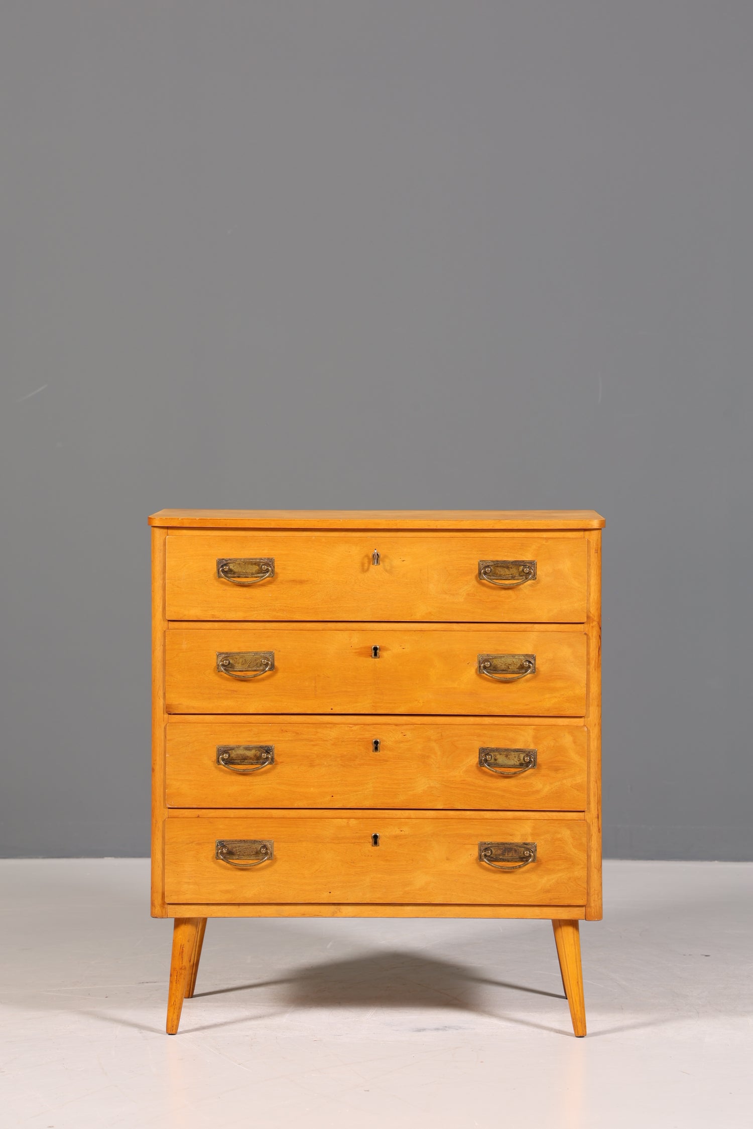 Stilvolle Mid Century Kommode Vintage Sideboard Birke Vertiko Wäschekommode 60er Jahre Schubladenkommode