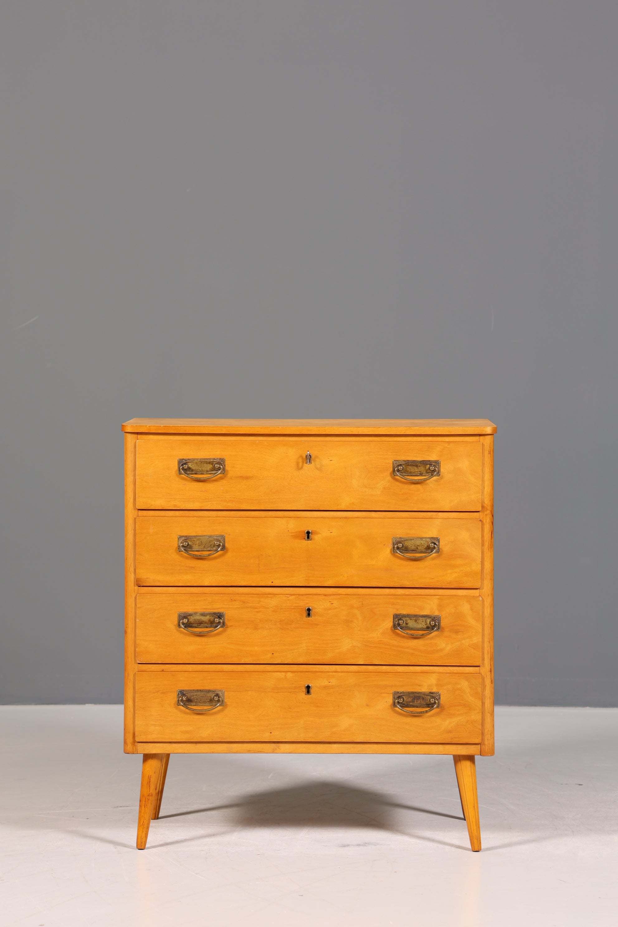 Stilvolle Mid Century Kommode Vintage Sideboard Birke Vertiko Wäschekommode 60er Jahre Schubladenkommode