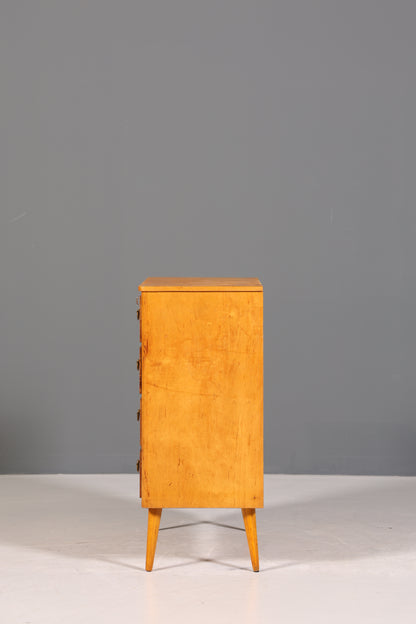 Stilvolle Mid Century Kommode Vintage Sideboard Birke Vertiko Wäschekommode 60er Jahre Schubladenkommode