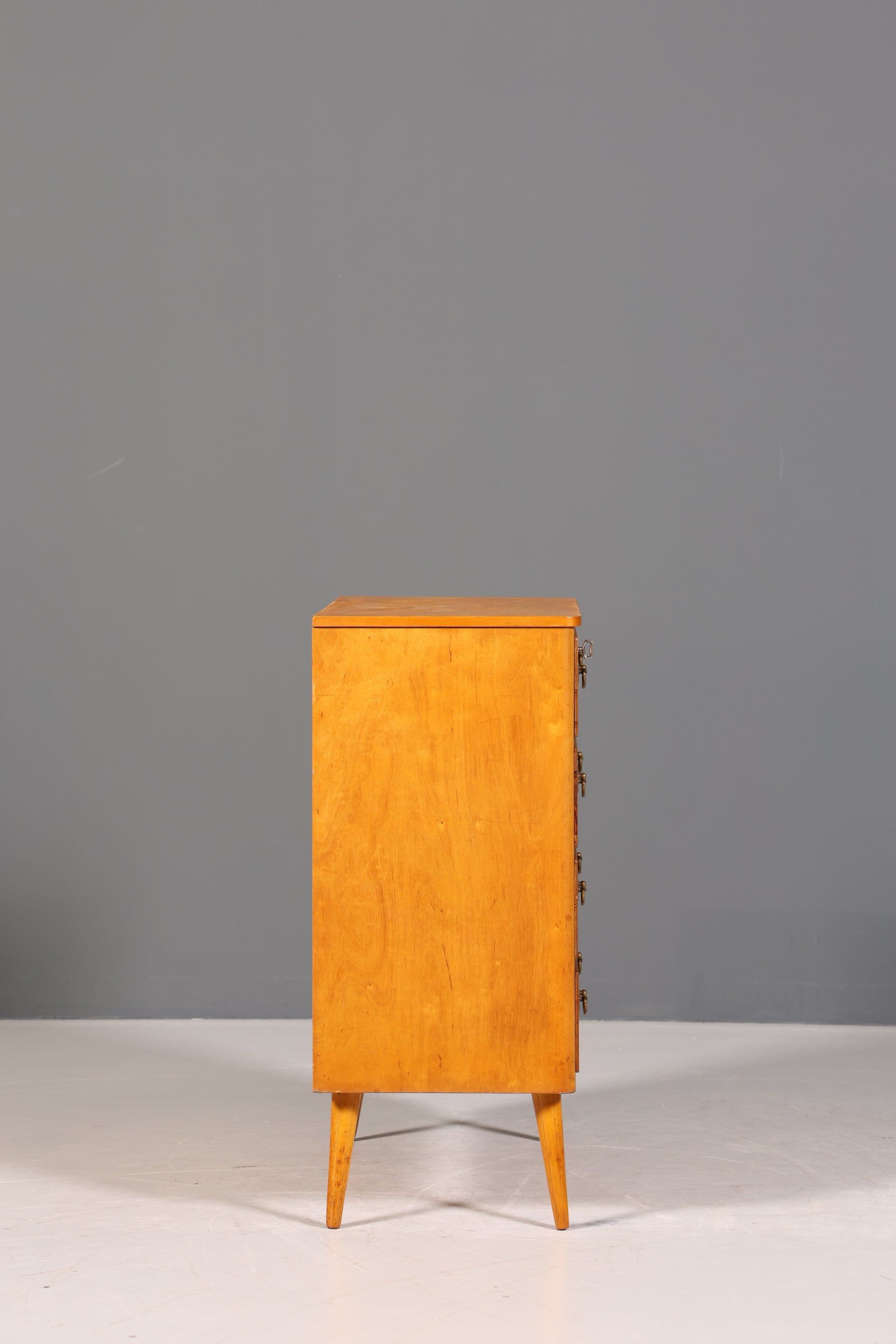 Stilvolle Mid Century Kommode Vintage Sideboard Birke Vertiko Wäschekommode 60er Jahre Schubladenkommode