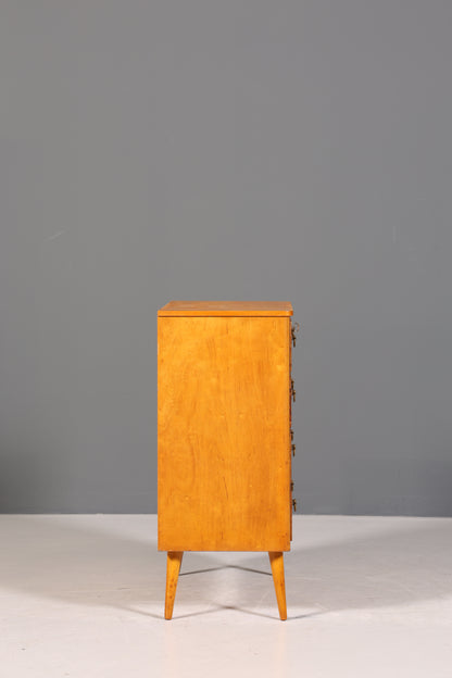 Stilvolle Mid Century Kommode Vintage Sideboard Birke Vertiko Wäschekommode 60er Jahre Schubladenkommode