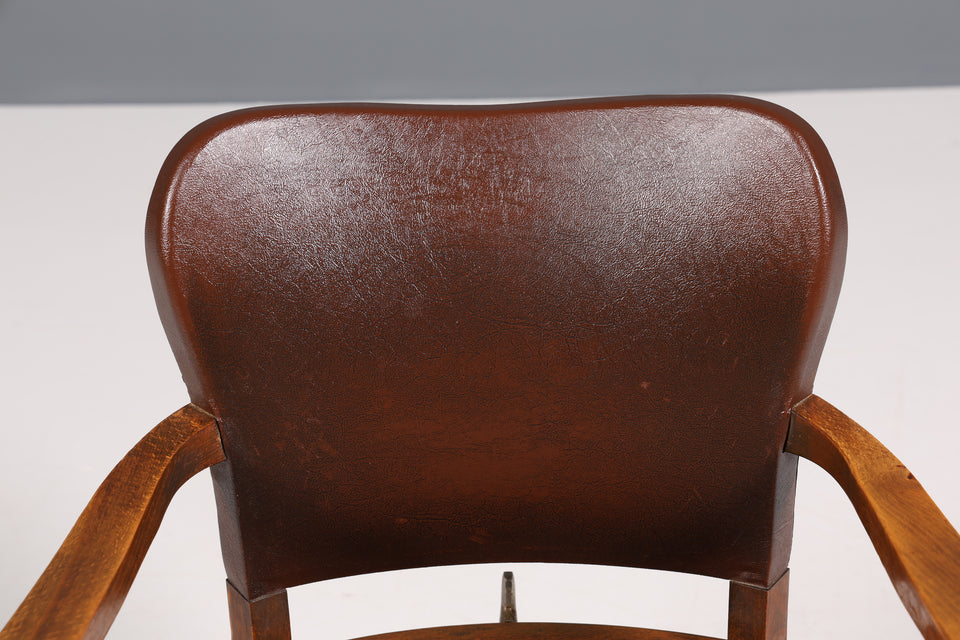 Wunderschöner Friseurstuhl Klappsitz Stuhl Art Deco Eiche Holz 2 von 3