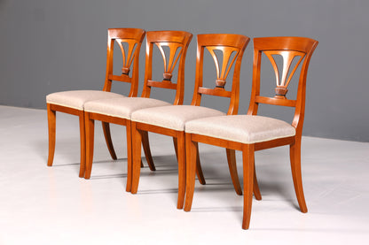 4x Edle Englische Stühle Englisch Dining Chairs Antik 60er Jahre Eibe Küchenstühle Stuhlset