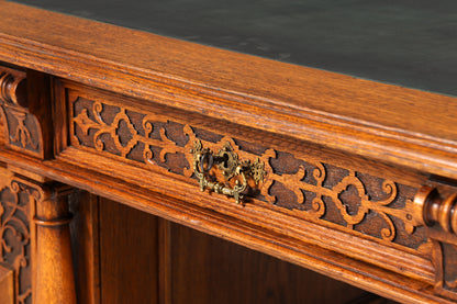 Traumhafter Gründerzeit Schreibtisch Jugendstil Bürotisch echt Holz Antik Office Desk