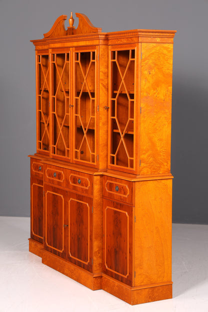 Wunderschöne Englische Vitrine Bücherschrank Buffet 60s Glasvitrine Bibliothek Regal Schrank Vintage
