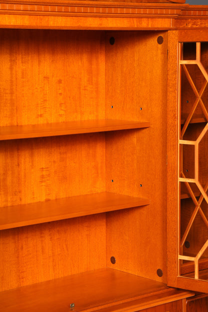 Wunderschöne Englische Vitrine Bücherschrank Buffet 60s Glasvitrine Bibliothek Regal Schrank Vintage