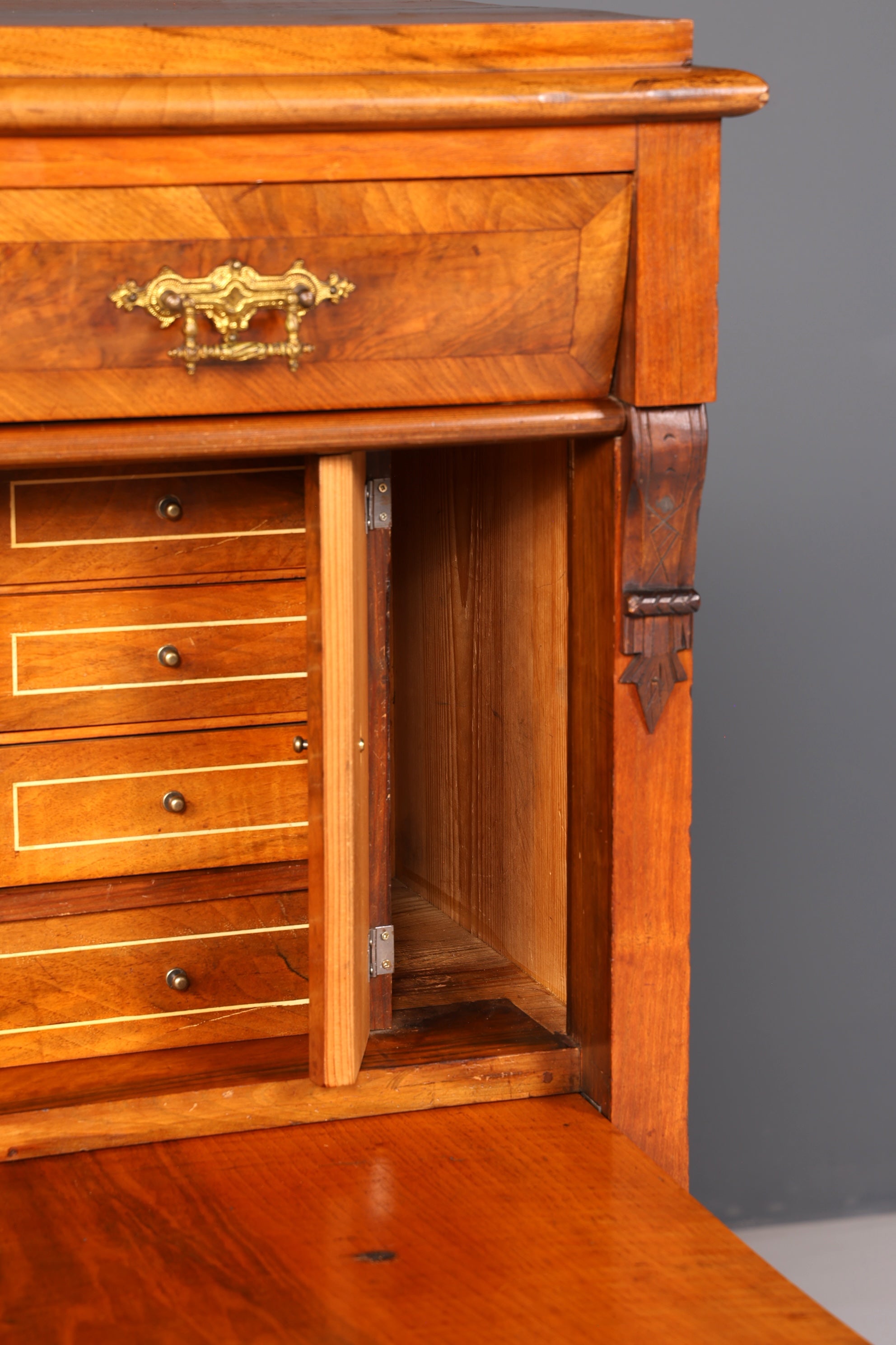 Wunderschöner Gründerzeit Sekretär Kommode Jugendstil Schubladenkommode Antik Vertiko Massiv Holz um 1890
