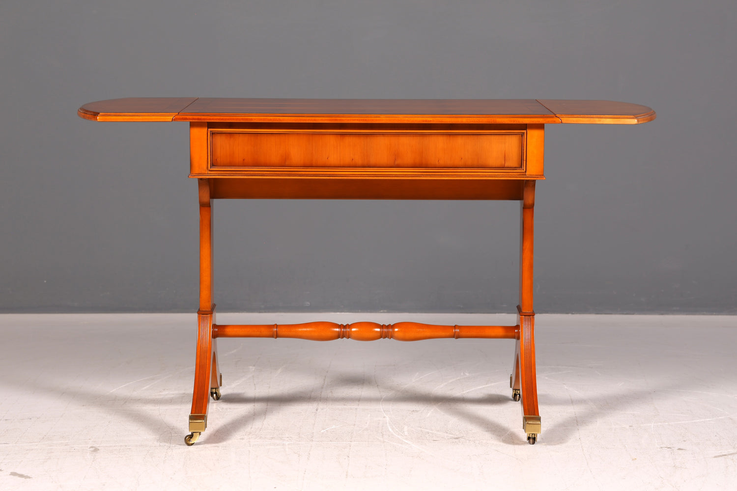 Wunderschöner Original Heldense Englischer Schreibtisch Konsole Konsolentisch Klappbar Bürotisch Antik Office Desk Holz 60s UK