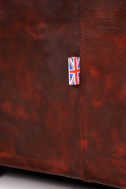 Wunderschönes Original Chesterfield 2er Sofa Englisch Oxblood Leder 2- Sitzer Couch