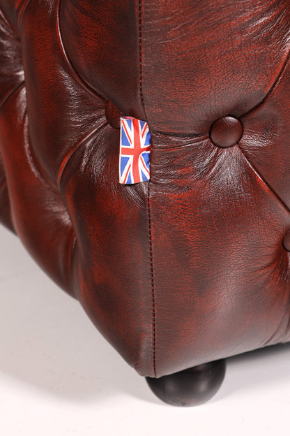 Wunderschöner Original Chesterfield Hocker Englische Sitzbank Fusshocker mit Stauraum UK