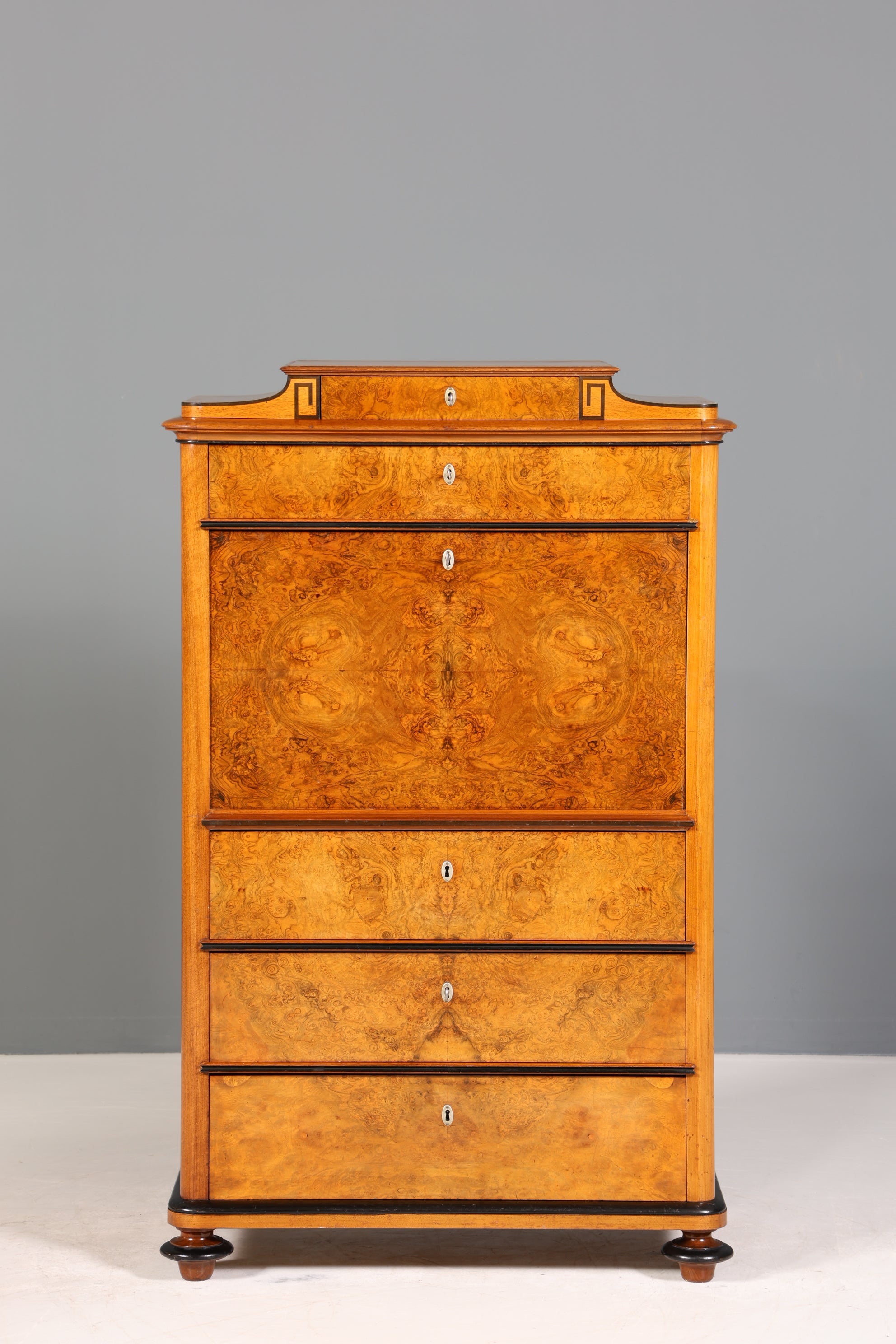 Stilvoller Biedermeier Sekretär Louis Philippe Vertiko Antik Kommode Schreibkommode Office Desk