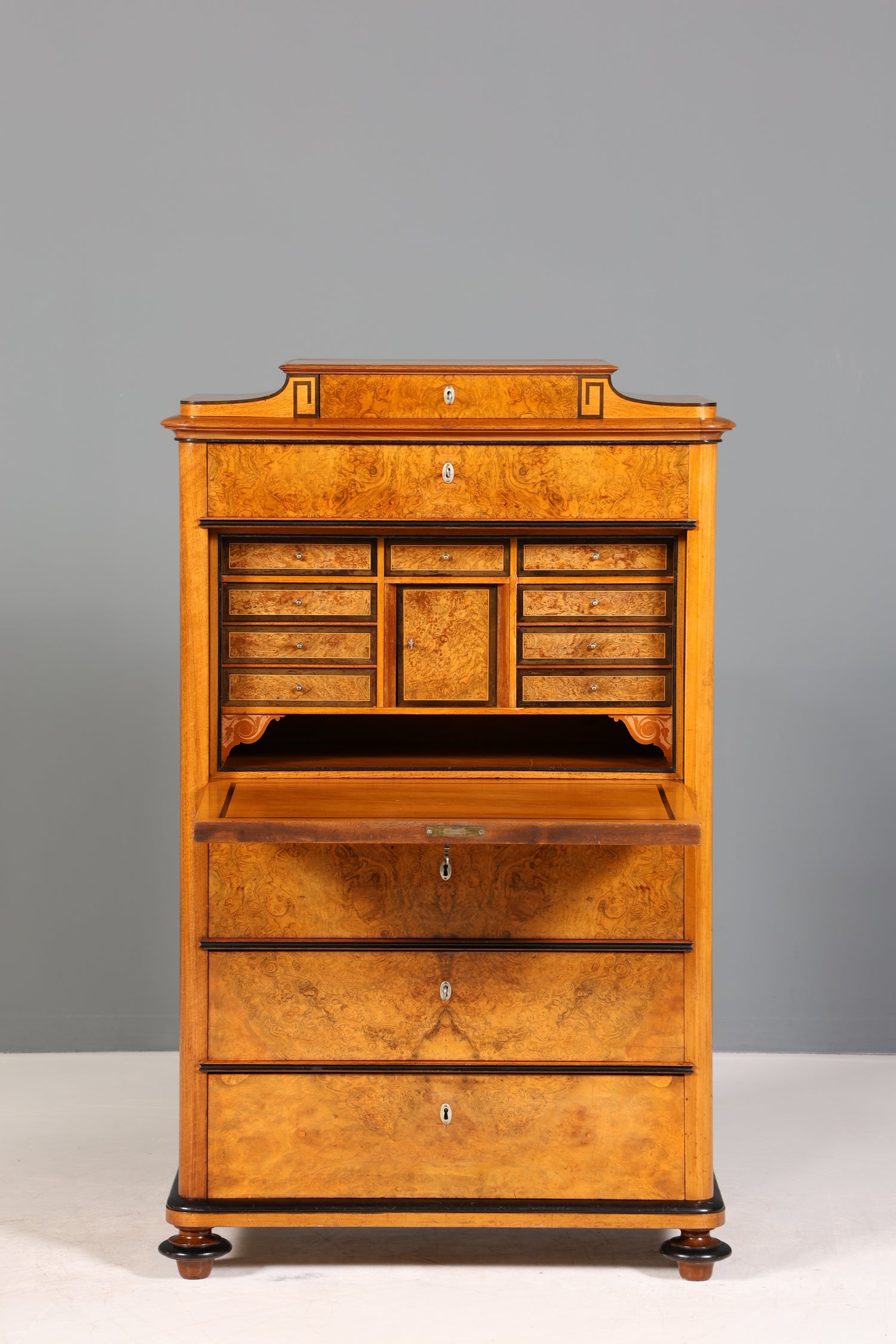 Stilvoller Biedermeier Sekretär Louis Philippe Vertiko Antik Kommode Schreibkommode Office Desk