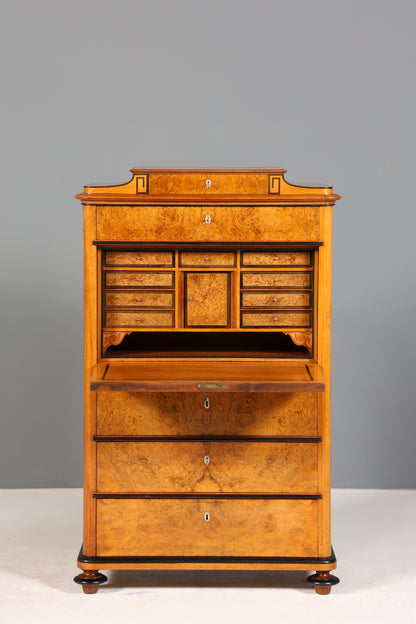 Stilvoller Biedermeier Sekretär Louis Philippe Vertiko Antik Kommode Schreibkommode Office Desk