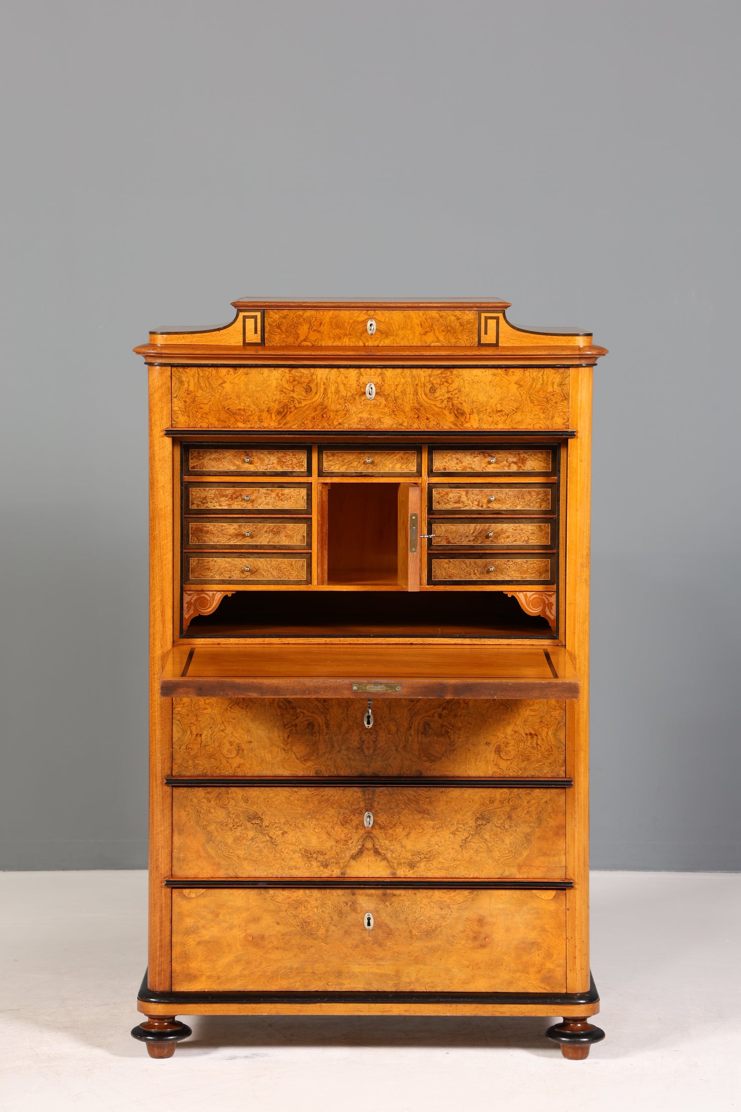 Stilvoller Biedermeier Sekretär Louis Philippe Vertiko Antik Kommode Schreibkommode Office Desk