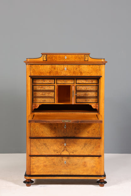 Stilvoller Biedermeier Sekretär Louis Philippe Vertiko Antik Kommode Schreibkommode Office Desk