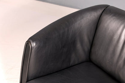 Wunderschönes Original De Sede DS-32 c Sofa Schwarz Echt Leder 2-Sitzer 90er Designer Ledersofa Couch Loungesofa Vintage