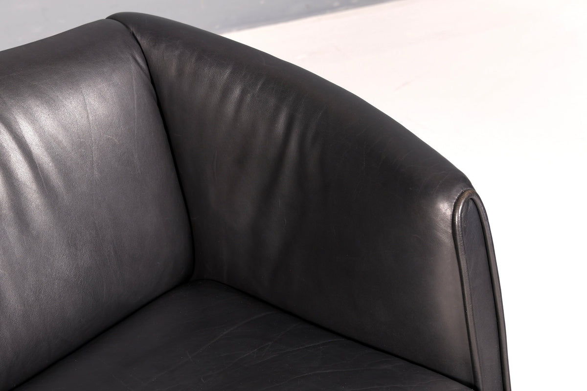 Wunderschönes Original De Sede DS-32 c Sofa Schwarz Echt Leder 2-Sitzer 90er Designer Ledersofa Couch Loungesofa Vintage