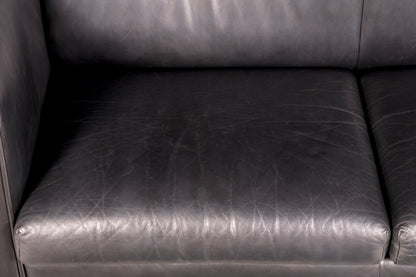Wunderschönes Original De Sede DS-32 c Sofa Schwarz Echt Leder 2-Sitzer 90er Designer Ledersofa Couch Loungesofa Vintage