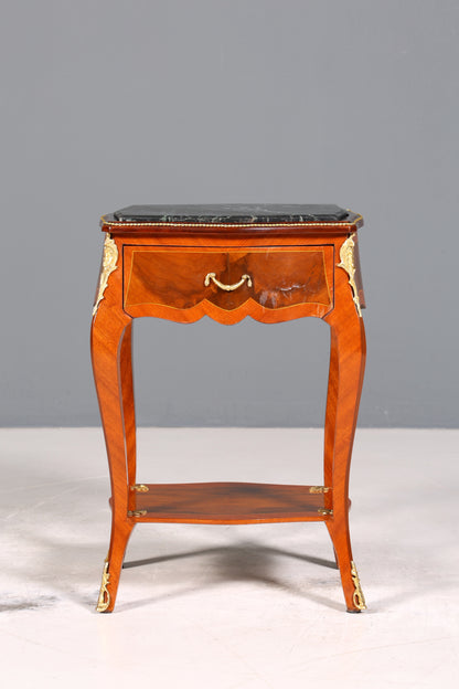 BA19-3 MIT BESCHÄDIGUNGEN / Traumhafter Louis XV Beistelltisch Barock Stil Ablagetisch Marmor Kommode Telefontisch