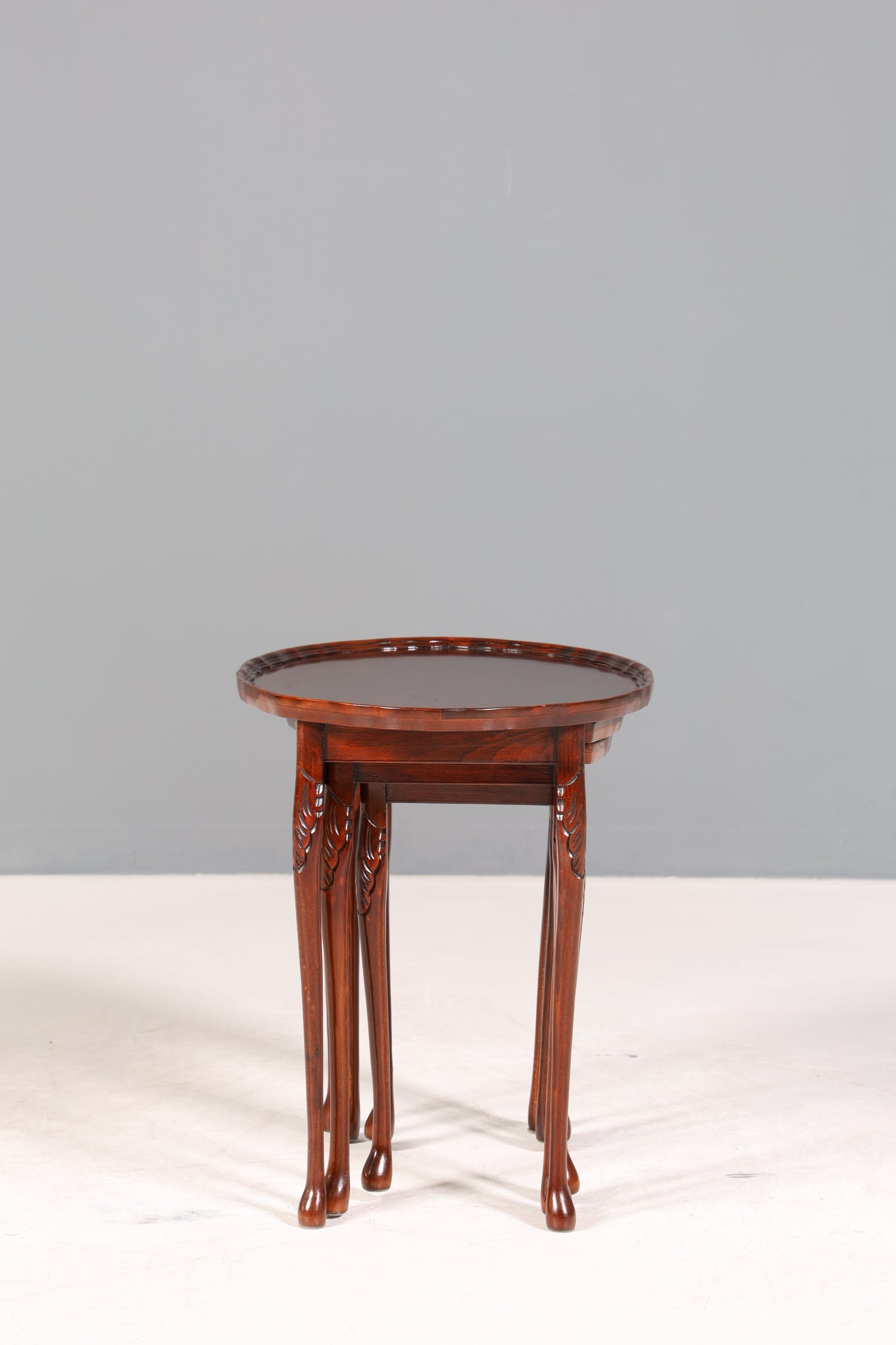 Filigranes Englisches Tisch Set Couchtisch Englisch Antik Stil 3er Satz Ablagetisch Holz Beistelltisch