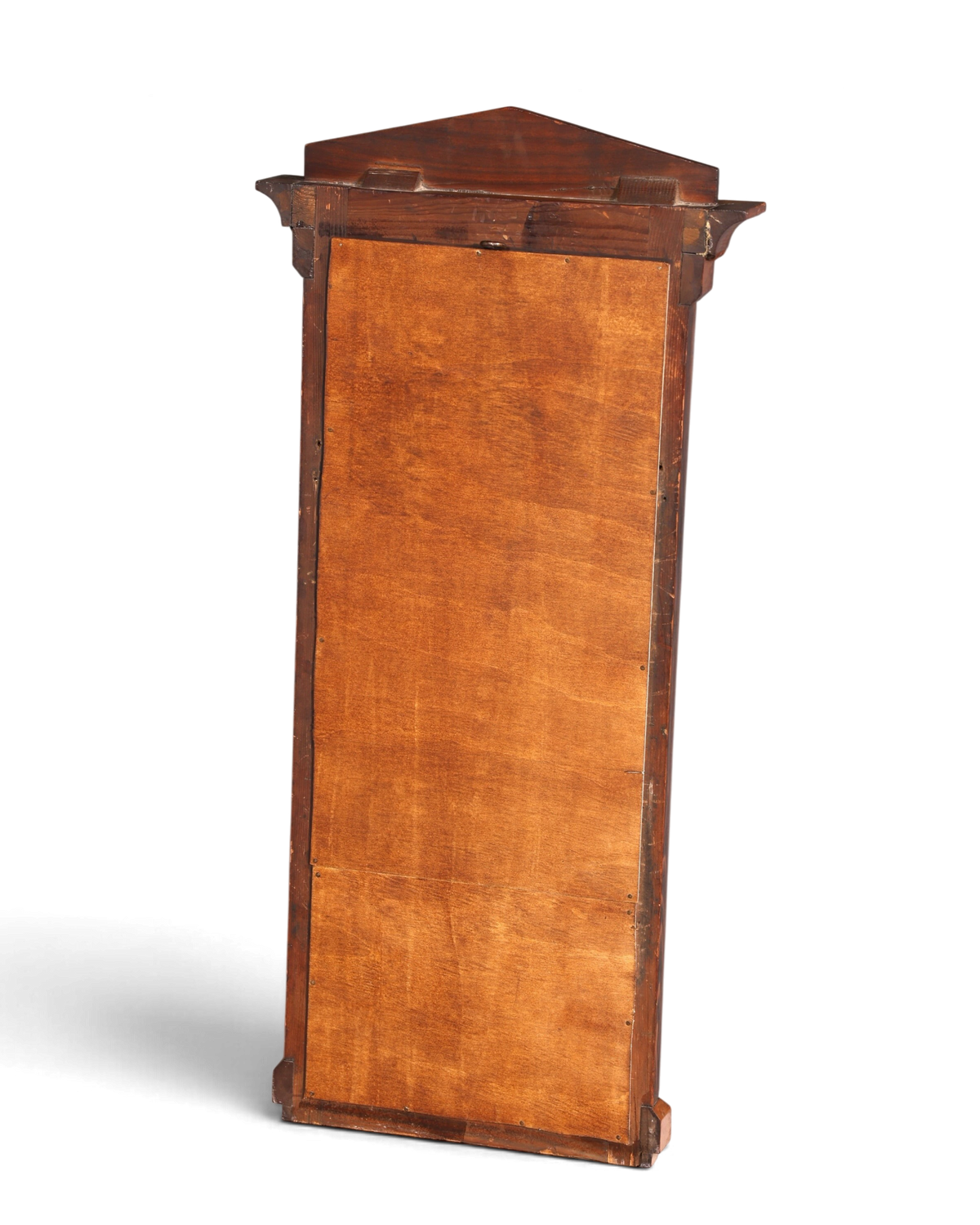 Hauptstadt Möblerei antiker Biedermeier Wandspiegel aus massivem Kirschholz mit klassischem Giebeldesign