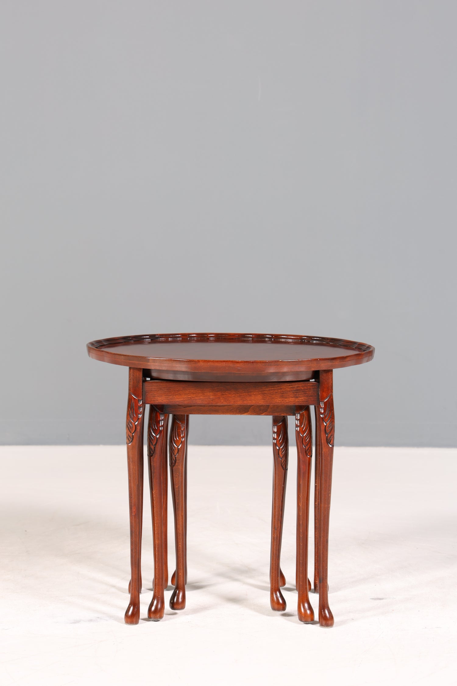 Filigranes Englisches Tisch Set Couchtisch Englisch Antik Stil 3er Satz Ablagetisch Holz Beistelltisch