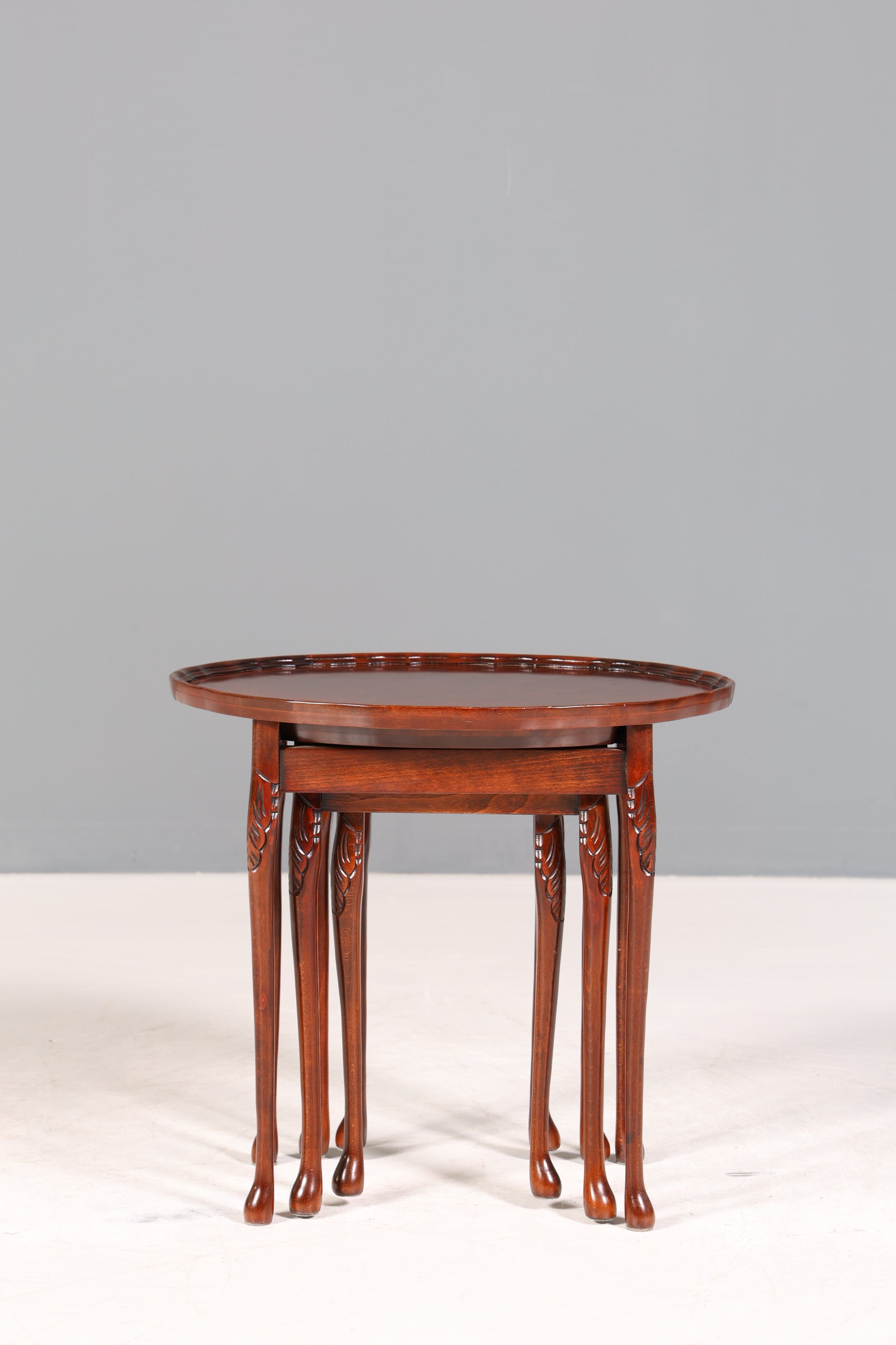 Filigranes Englisches Tisch Set Couchtisch Englisch Antik Stil 3er Satz Ablagetisch Holz Beistelltisch