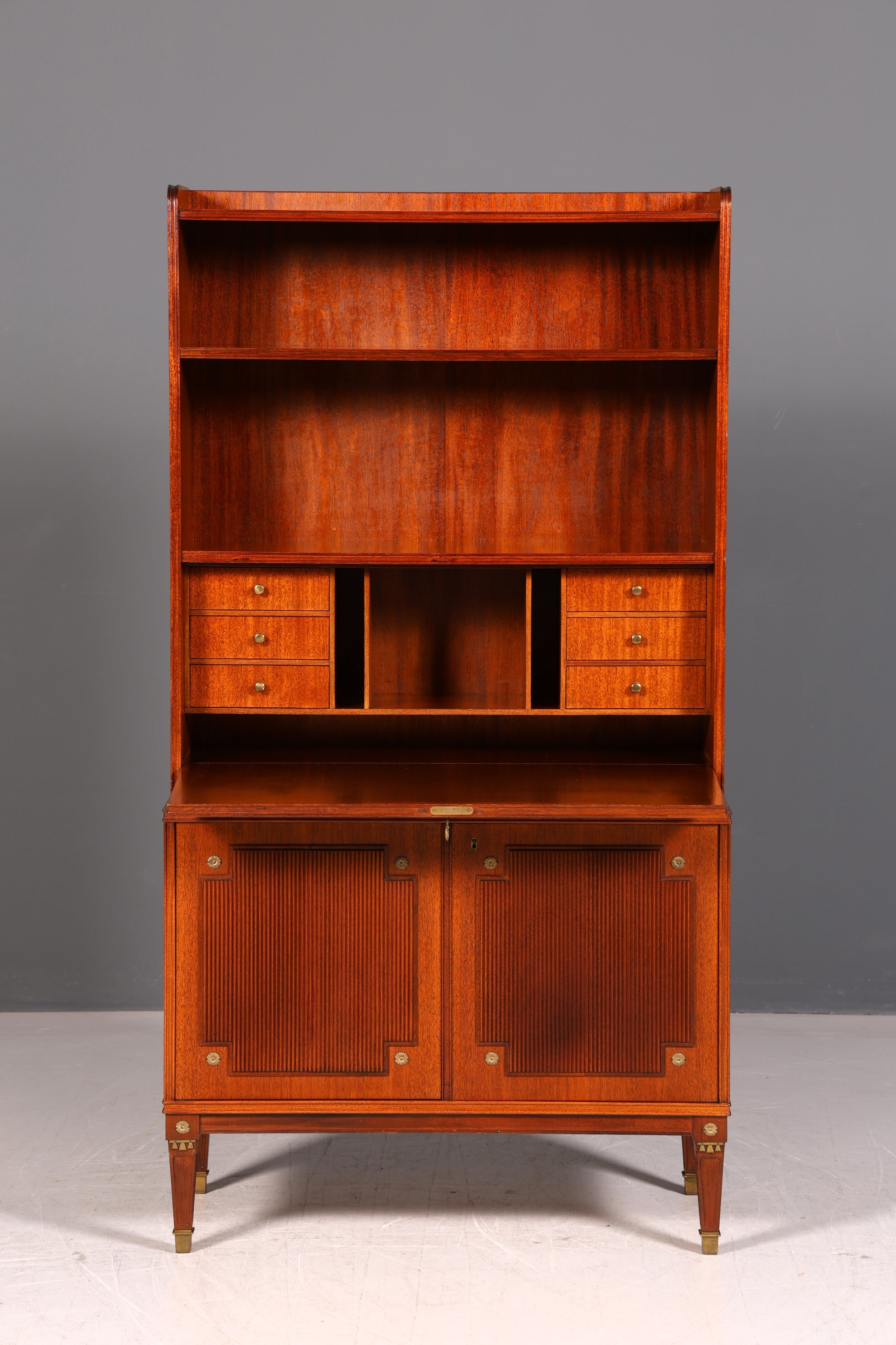 Wunderschöner Sekretär im Gustavianischen Stil Regal Bücherregal Schrank Highboard Vintage Echt Holz Antik