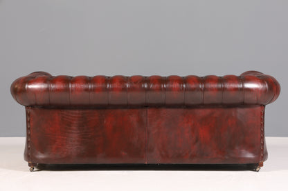 Stilvolles Original Chesterfield Sofa 3-Sitzer Couch Oxblood England Polstersofa