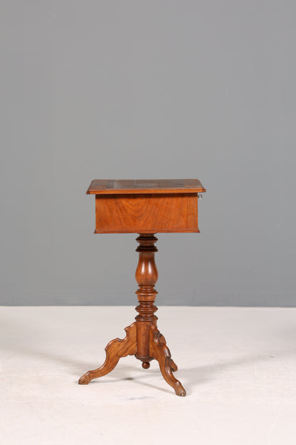 Traumhafter Gründerzeit Beistelltisch Louis Philippe Nähtisch Antik Ablagetisch um 1880