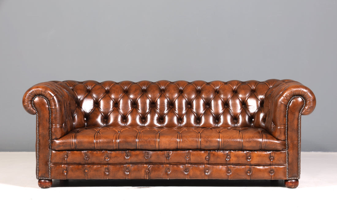 Wunderschönes Original Chesterfield Sofa 3- Sitzer echt Leder Couch Englisch