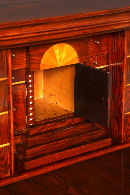 Wunderschöner Sekretär im Englischen Stil Büro Vertiko Kommode echt Holz Schreibkommode