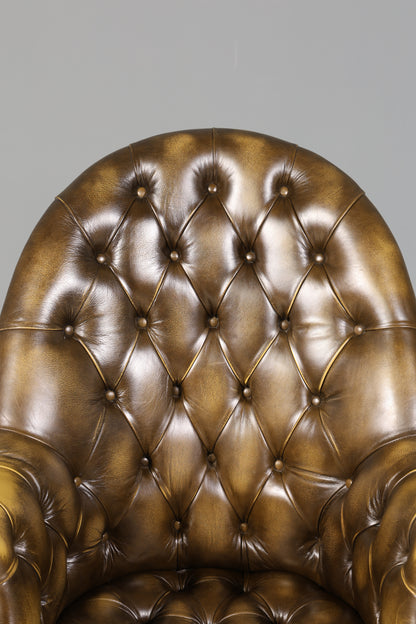 Wunderschöner Original Chesterfield Bürosessel &quot;Wade&quot; echt Leder Sessel Bürostuhl Captain Chair Sessel Office Chair 1 von 2