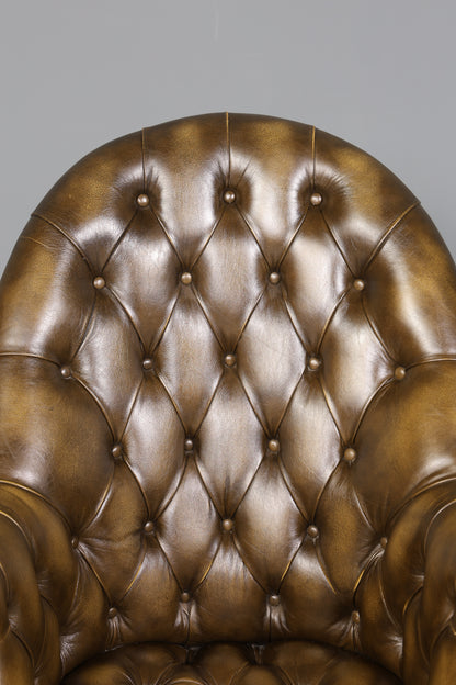Wunderschöner Original Chesterfield Bürosessel &quot;Wade&quot; echt Leder Sessel Bürostuhl Captain Chair Sessel Office Chair 2 von 2