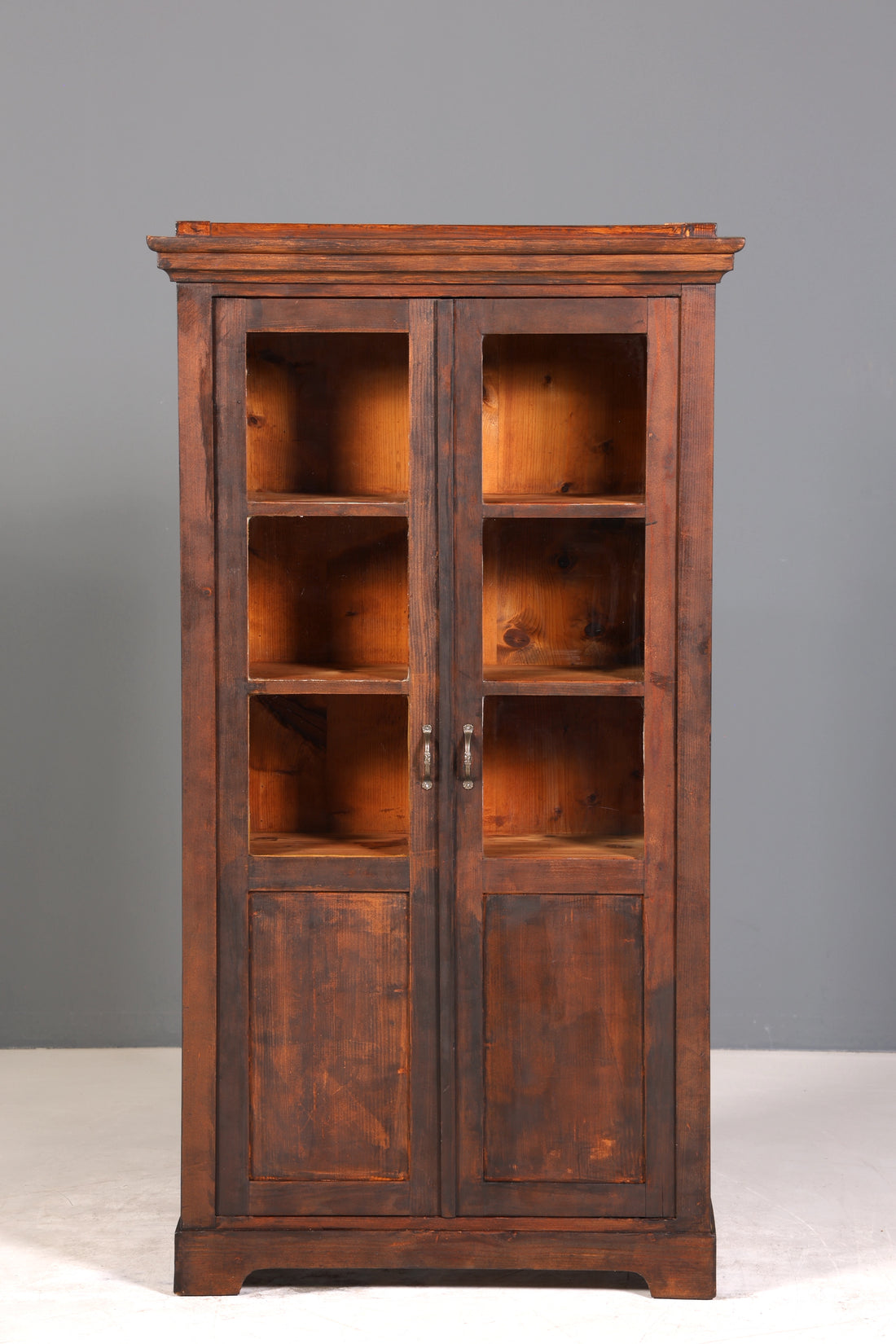 Traumhafte Jugendstil Vitrine Antike Holz Bücherschrank Eiche Antik Schrank Geschirrschrank
