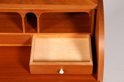 Traumhafter Mid Century Rollladen Sekretär echt Holz Büro Schrank Vintage Schreibkommode